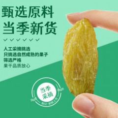 鲜记 大颗粒新疆吐鲁番特产 蜜饯果干无籽提子 绿香妃葡萄干388g*1罐